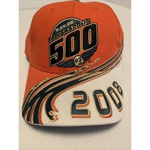 2008 Indianapolis 500 Event Splash Orange And White Hat 92nd Adjustable New